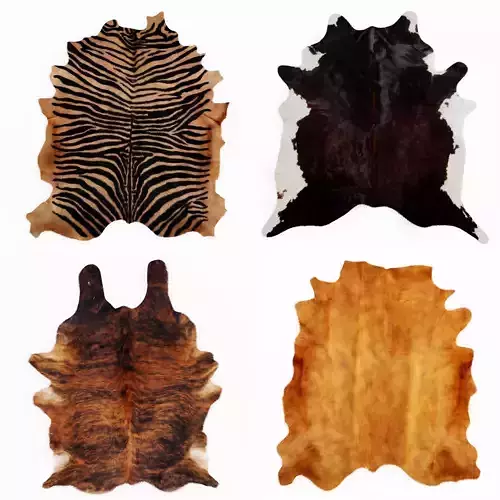 Four rugs from animal skins 03 3D model