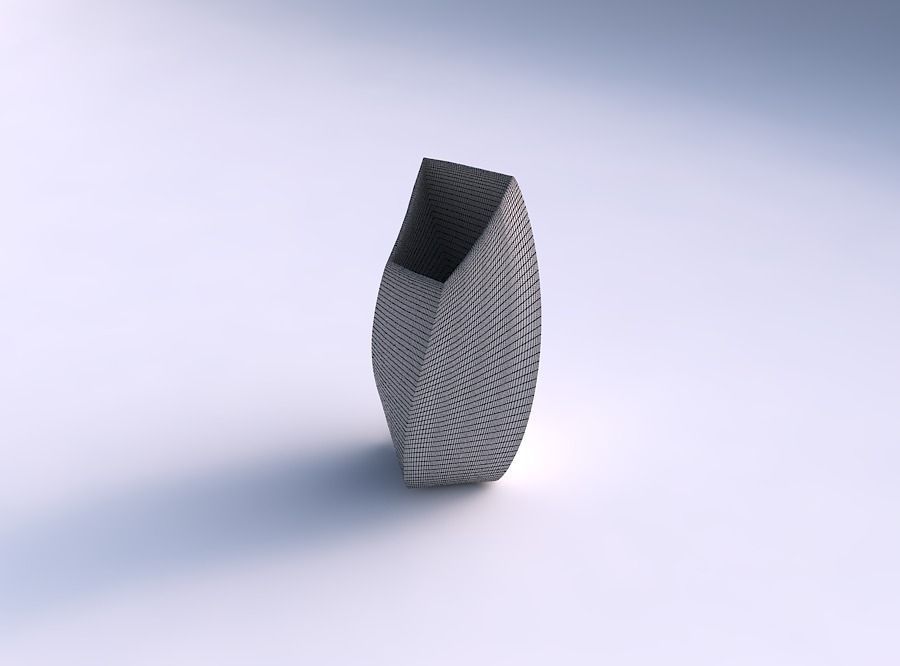 Vase twisted bent quadratic with bands 3D print model_5