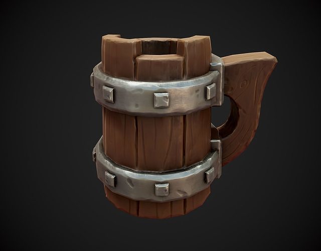 Stylized Beer Mug Low-poly 3D model