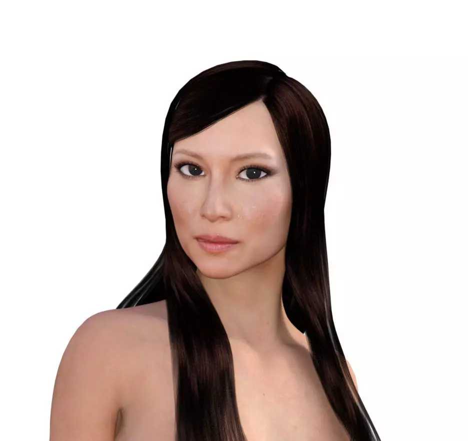 3D Lucy Liu 3d model full rigged model 3D model_0