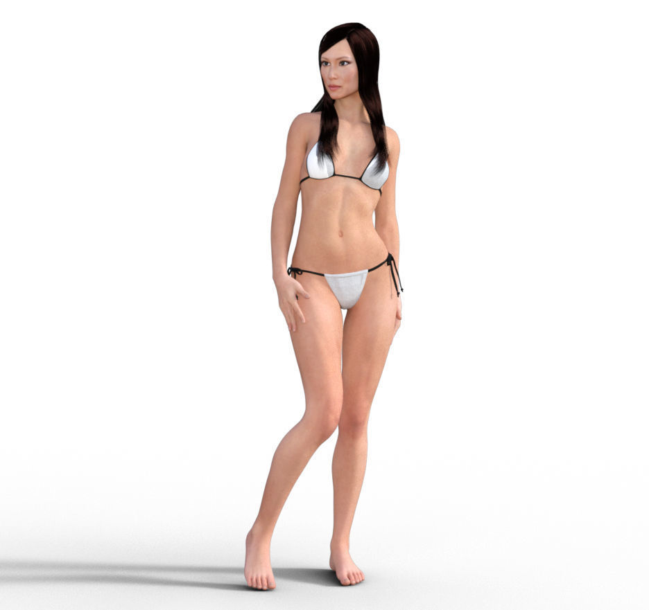 3D Lucy Liu 3d model full rigged model 3D model_2