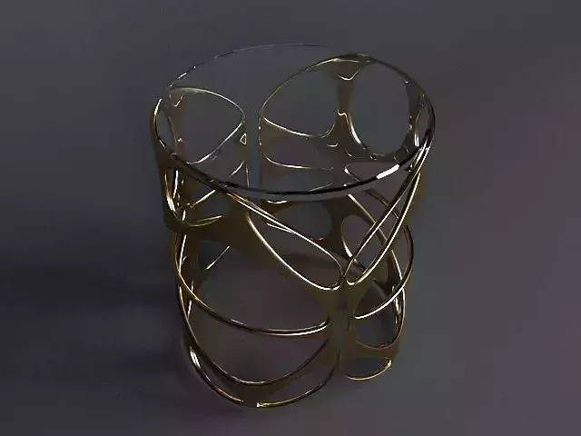 table gold and glass side