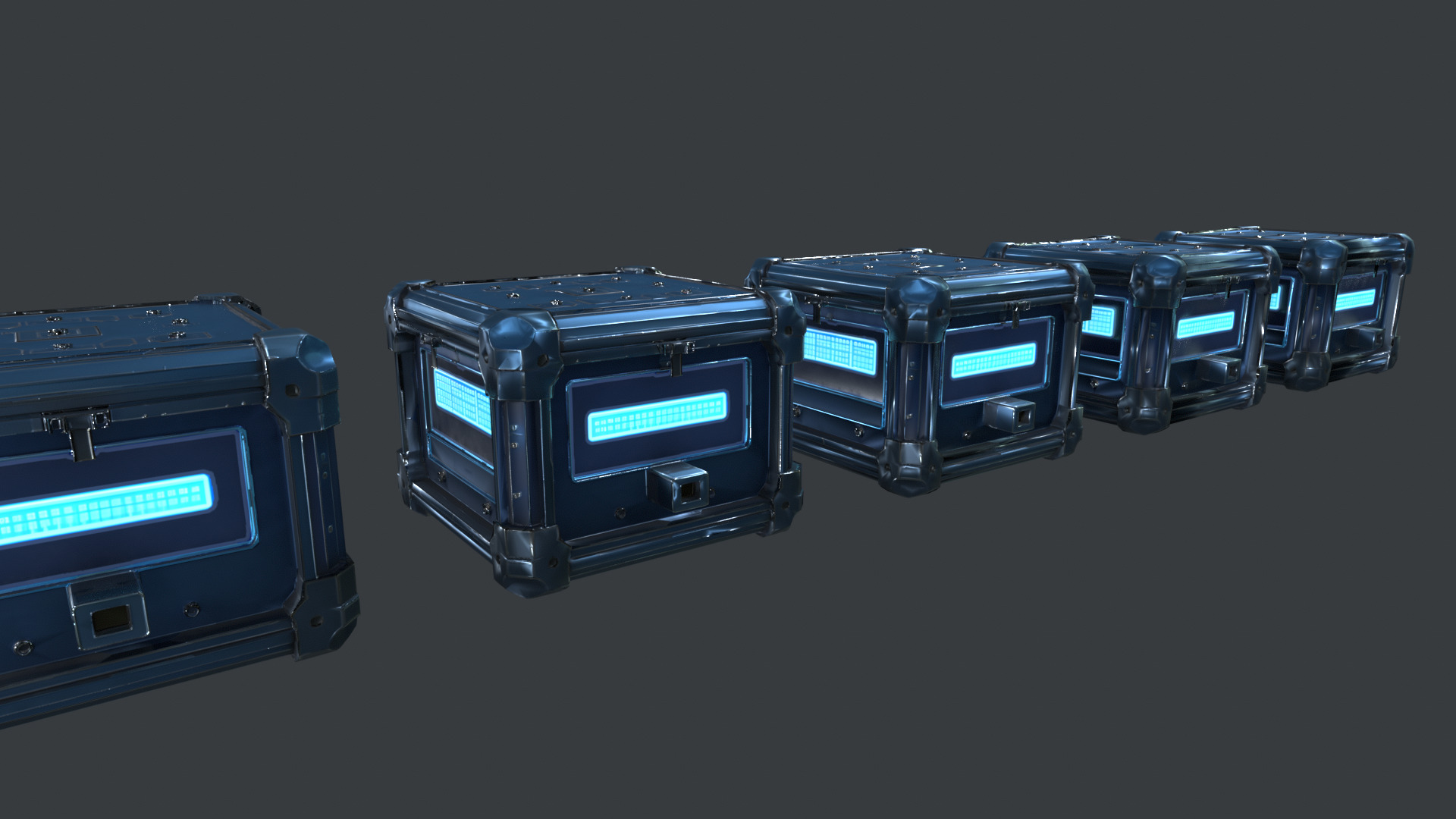 Sci-Fi Supply Crate - PBR Game-Ready LOD  GLTF  Omniverse-Ready Low-poly 3D model_5