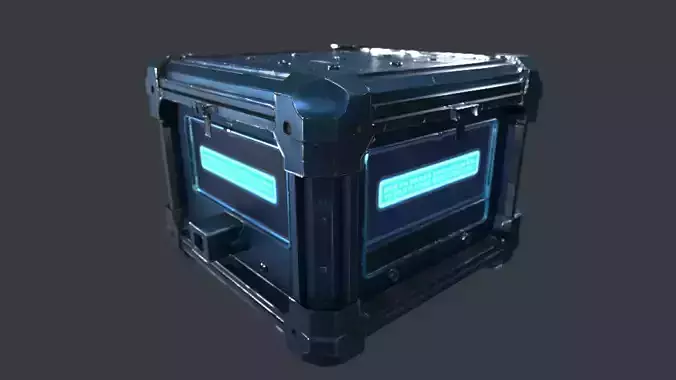 Sci-Fi Supply Crate - PBR Game-Ready LOD  GLTF  Omniverse-Ready