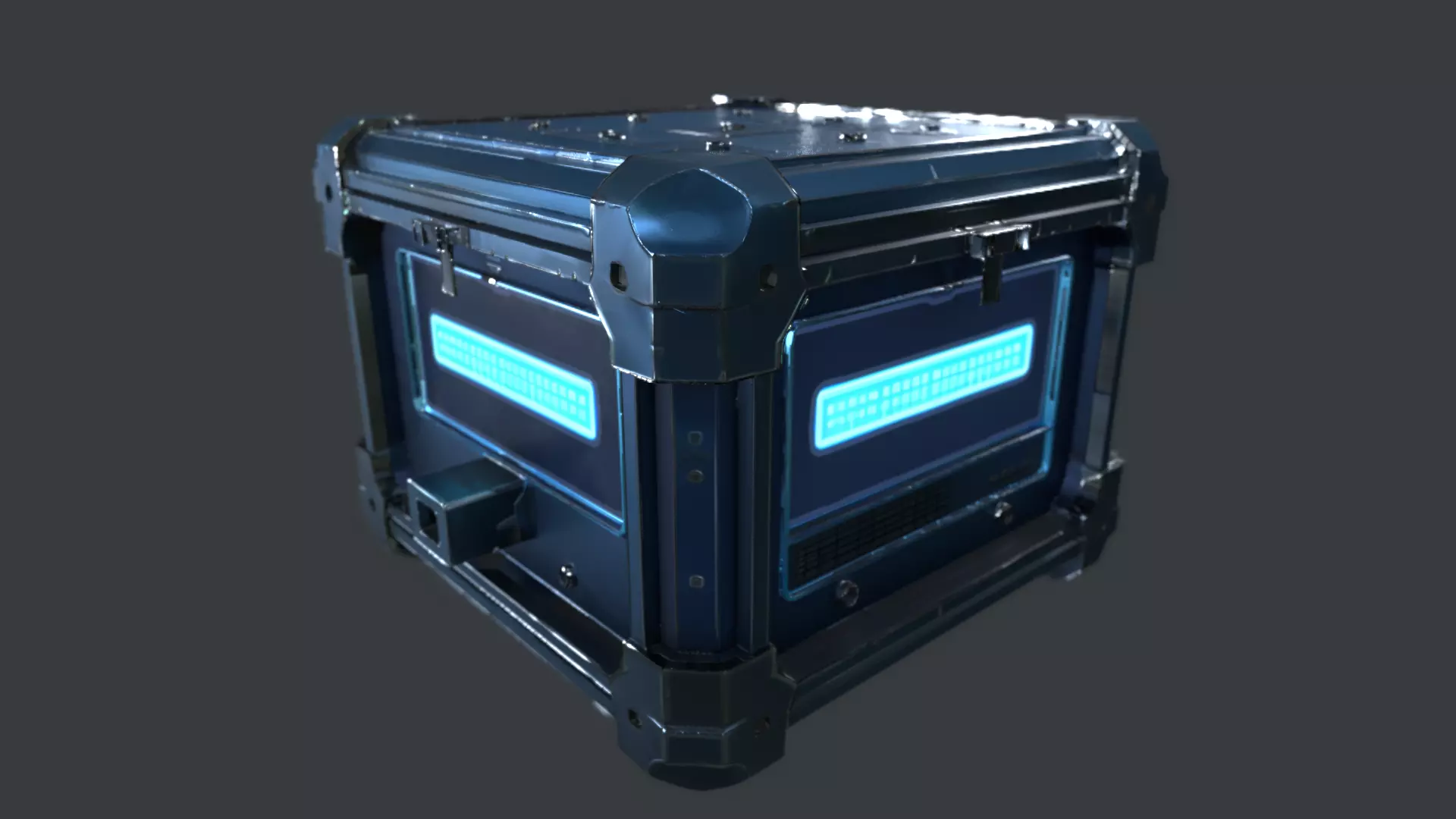 Sci-Fi Supply Crate - PBR Game-Ready LOD  GLTF  Omniverse-Ready Low-poly 3D model_0