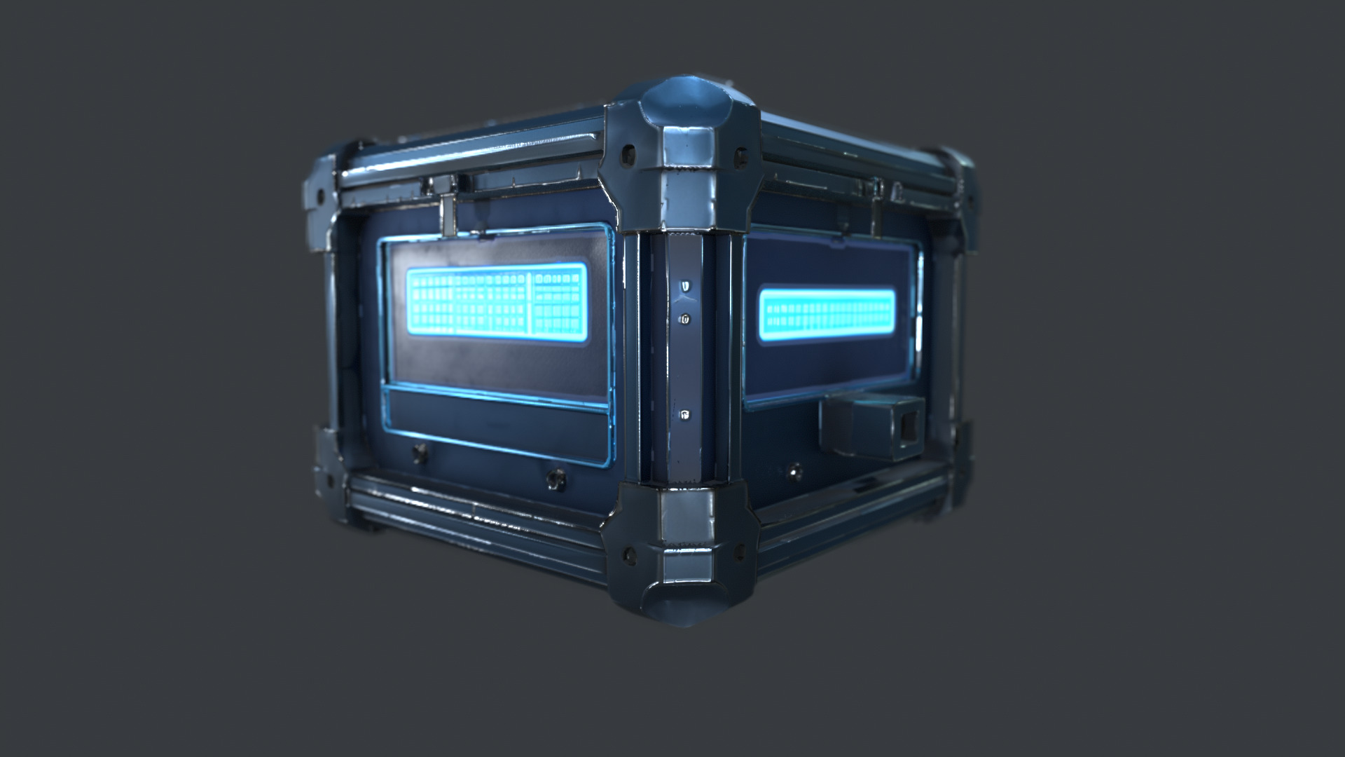 Sci-Fi Supply Crate - PBR Game-Ready LOD  GLTF  Omniverse-Ready Low-poly 3D model_2