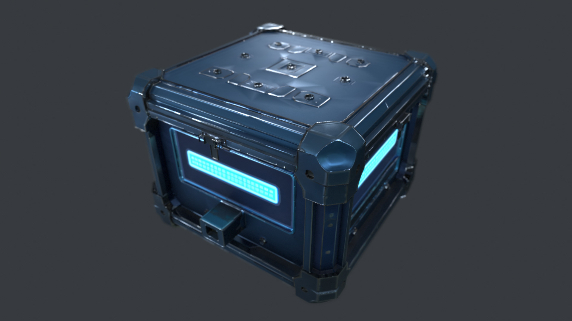 Sci-Fi Supply Crate - PBR Game-Ready LOD  GLTF  Omniverse-Ready Low-poly 3D model_3