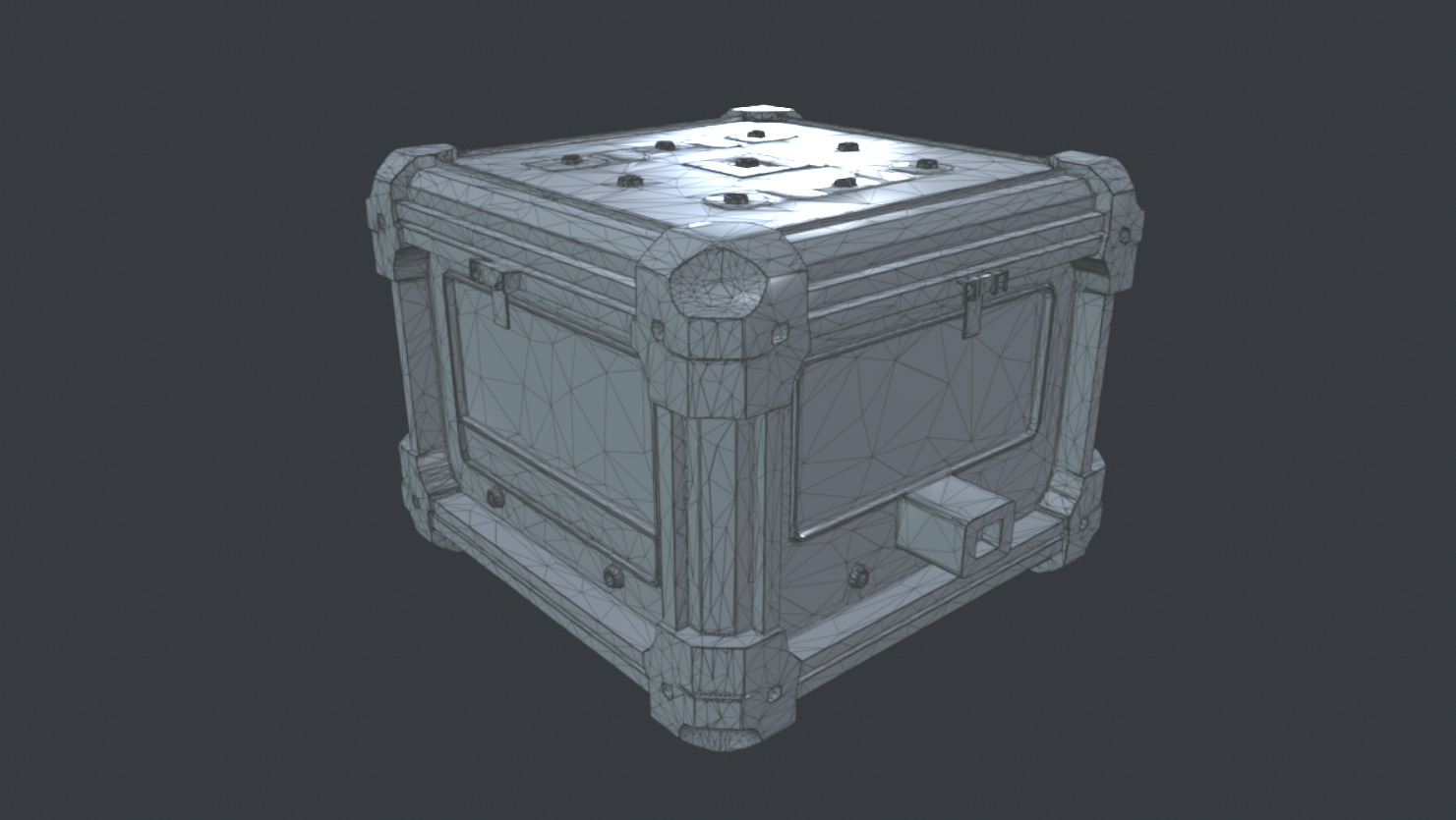 Sci-Fi Supply Crate - PBR Game-Ready LOD  GLTF  Omniverse-Ready Low-poly 3D model_7