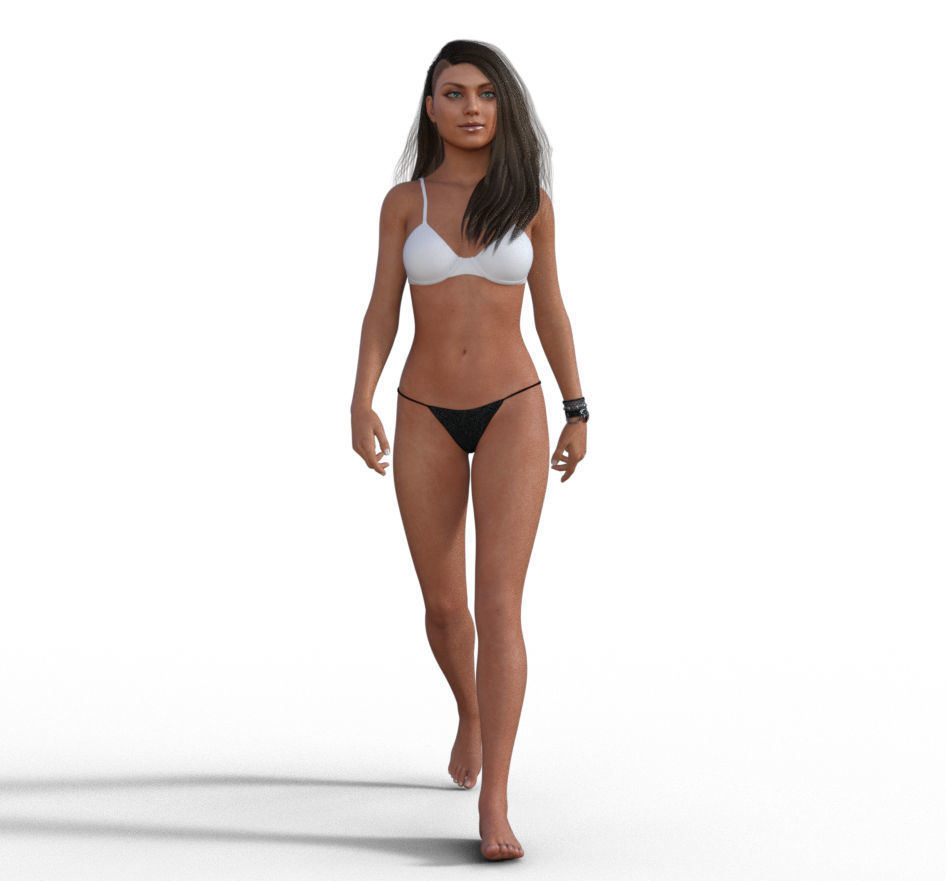 Mila Kunis 3d model full rigged 3D model 3D model_8