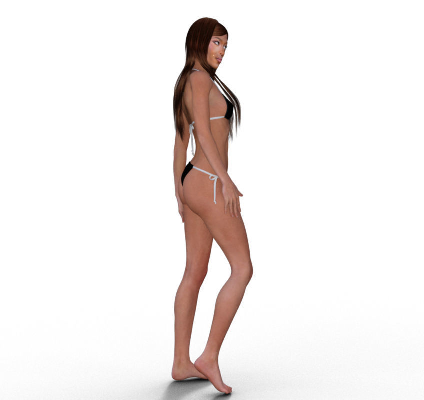 Naomi Campbell 3d model full rigged 3D model 3D model_5