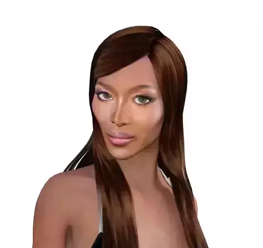 Naomi Campbell 3d model full rigged 3D model
