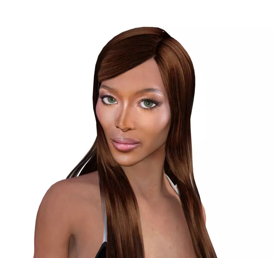 Naomi Campbell 3d model full rigged 3D model 3D model_0