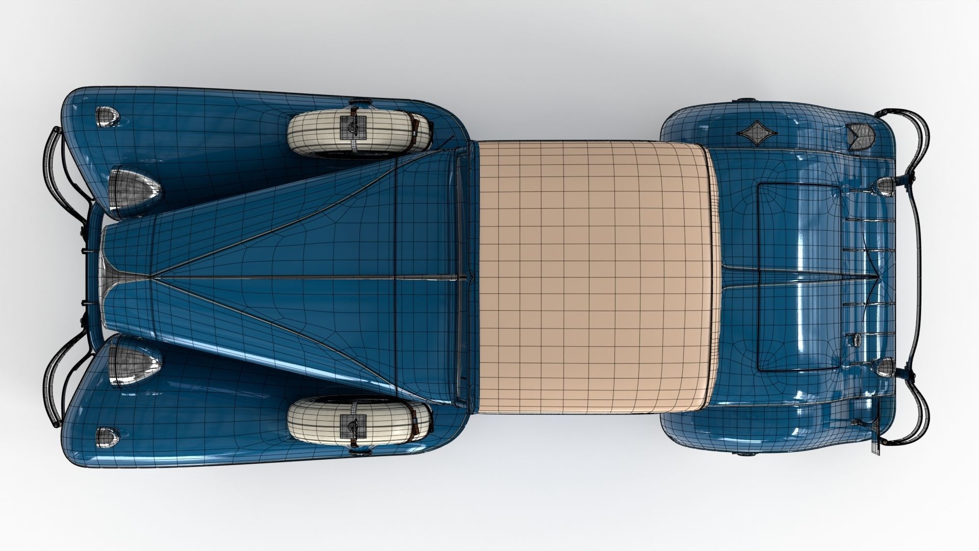 Retro Car 1929 Cord L-29 Low-poly 3D model_14