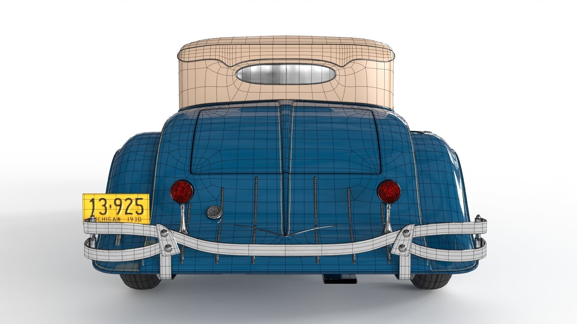 Retro Car 1929 Cord L-29 Low-poly 3D model_18