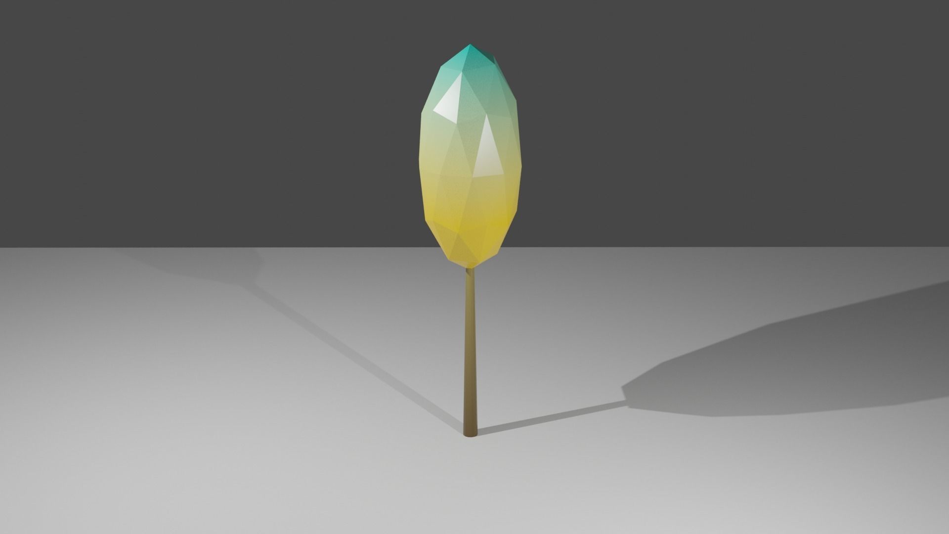Yellow blue tree Low-poly 3D model_2