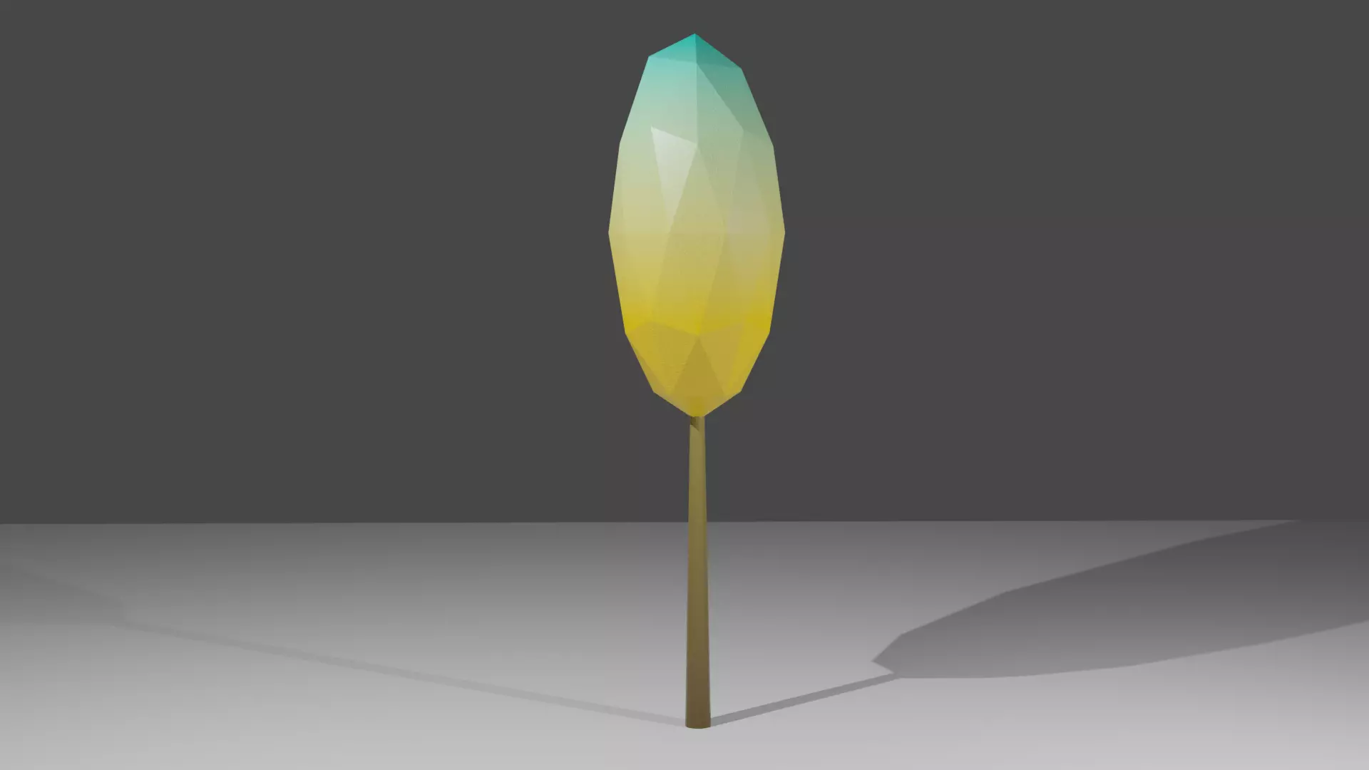 Yellow blue tree Low-poly 3D model_0