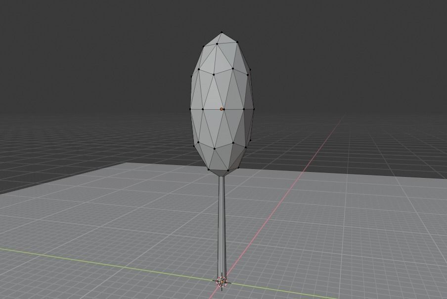 Yellow blue tree Low-poly 3D model_3