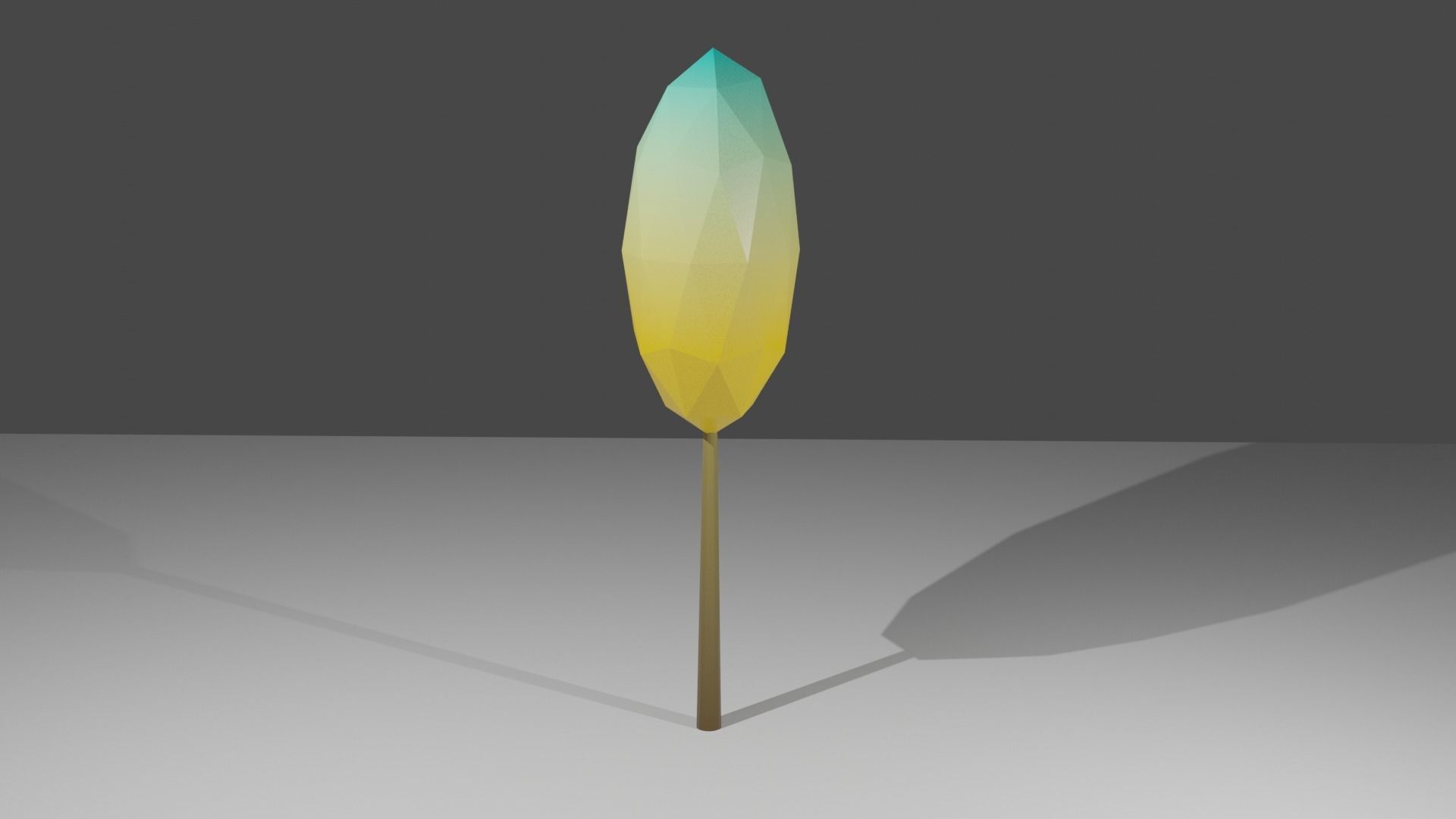 Yellow blue tree Low-poly 3D model_1