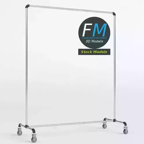 Single bar clothing rack 3D model