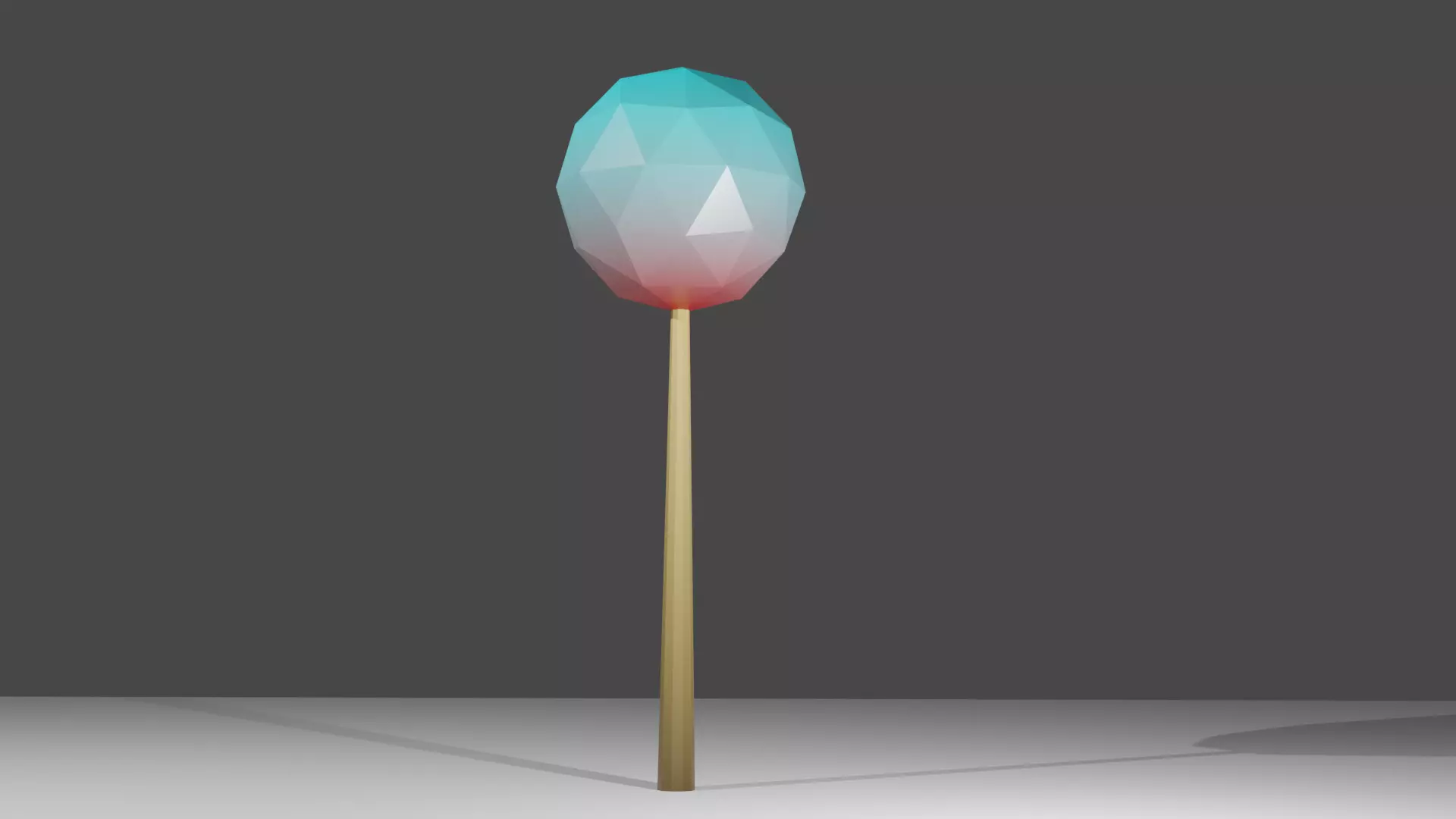 Red blue and red yellow tree Low-poly 3D model_0