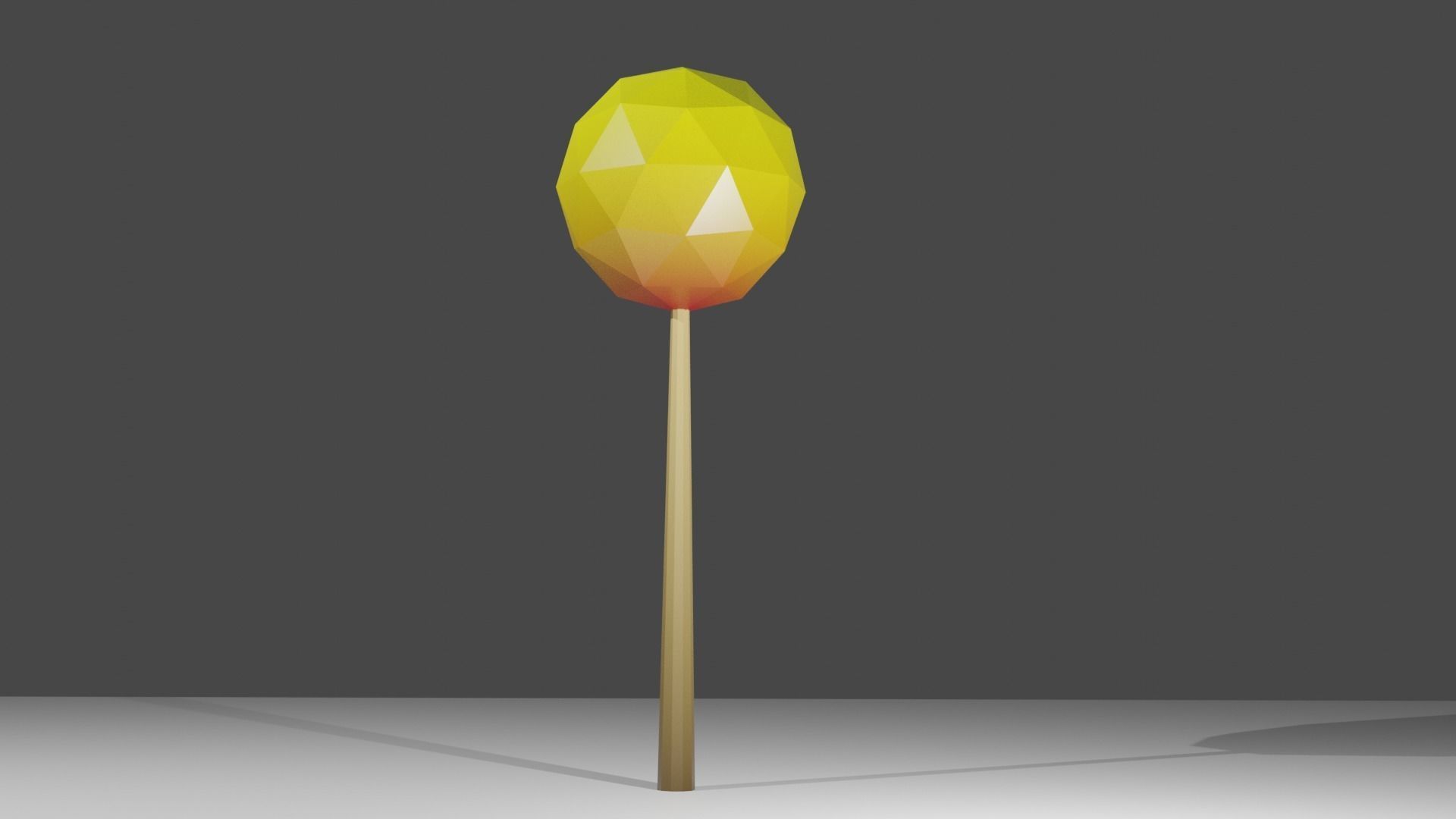 Red blue and red yellow tree Low-poly 3D model_1