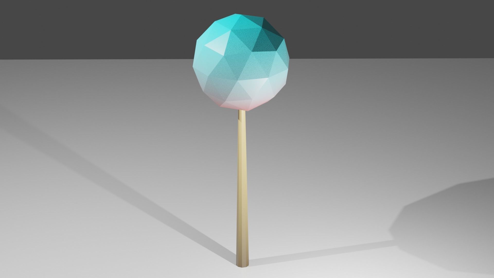 Red blue and red yellow tree Low-poly 3D model_3