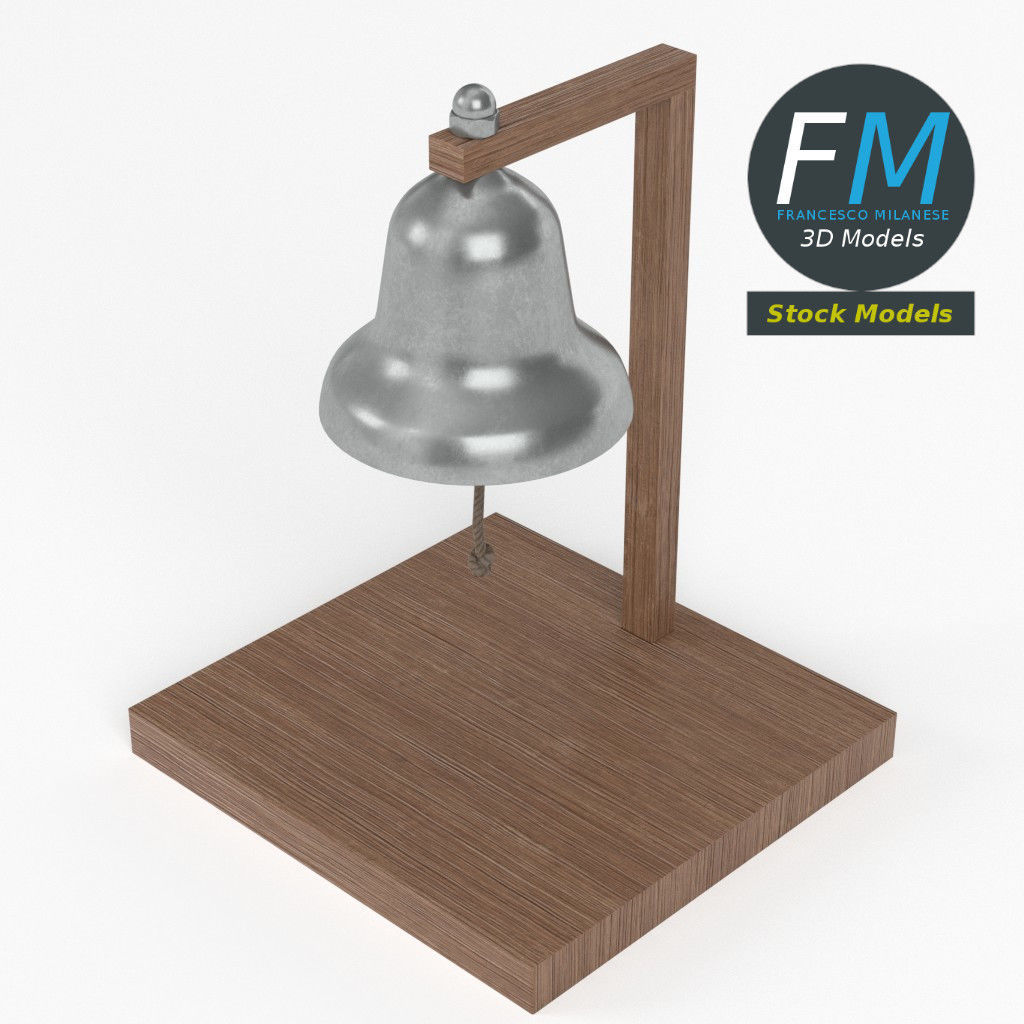 Table top boxing bell 3D model_2