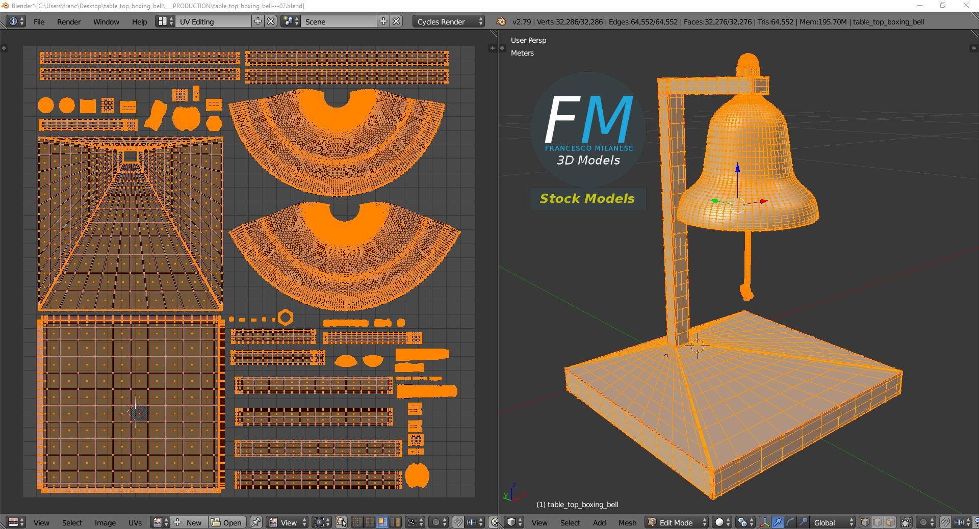 Table top boxing bell 3D model_10