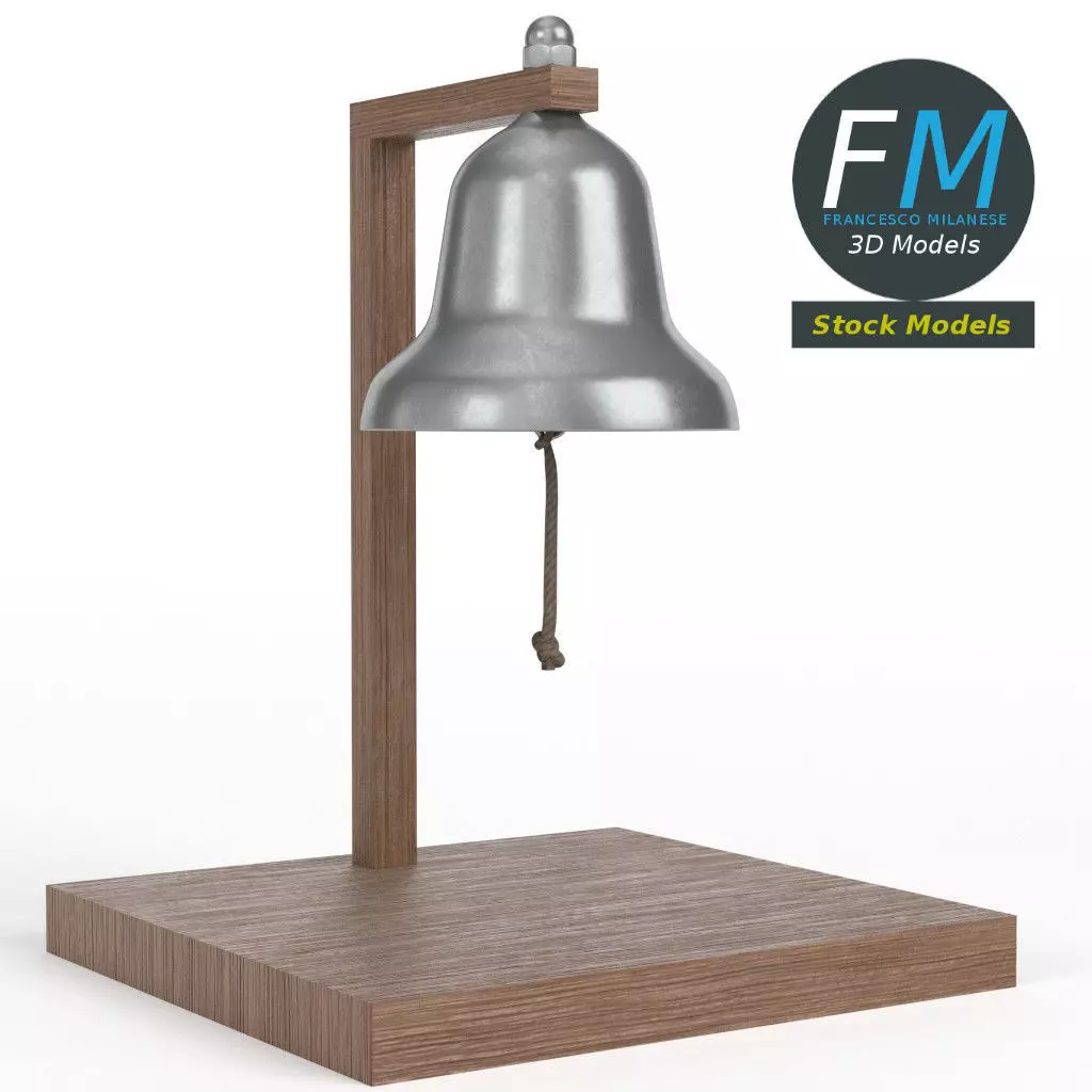 Table top boxing bell 3D model_0