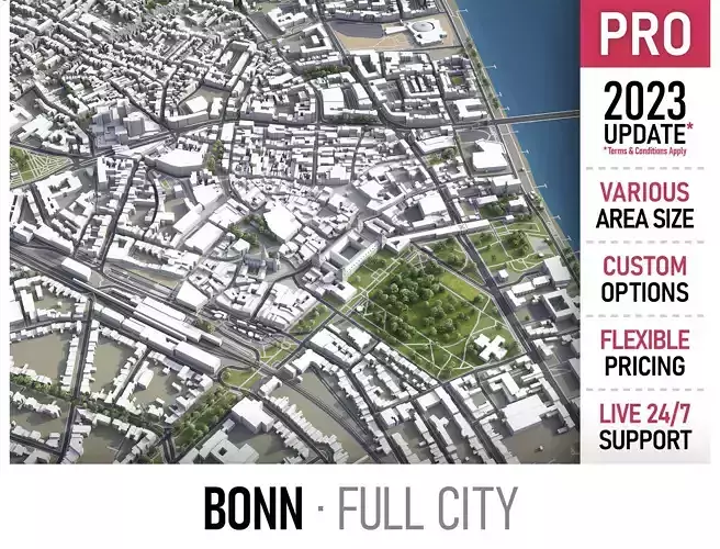Bonn - city  Low-poly 3D model