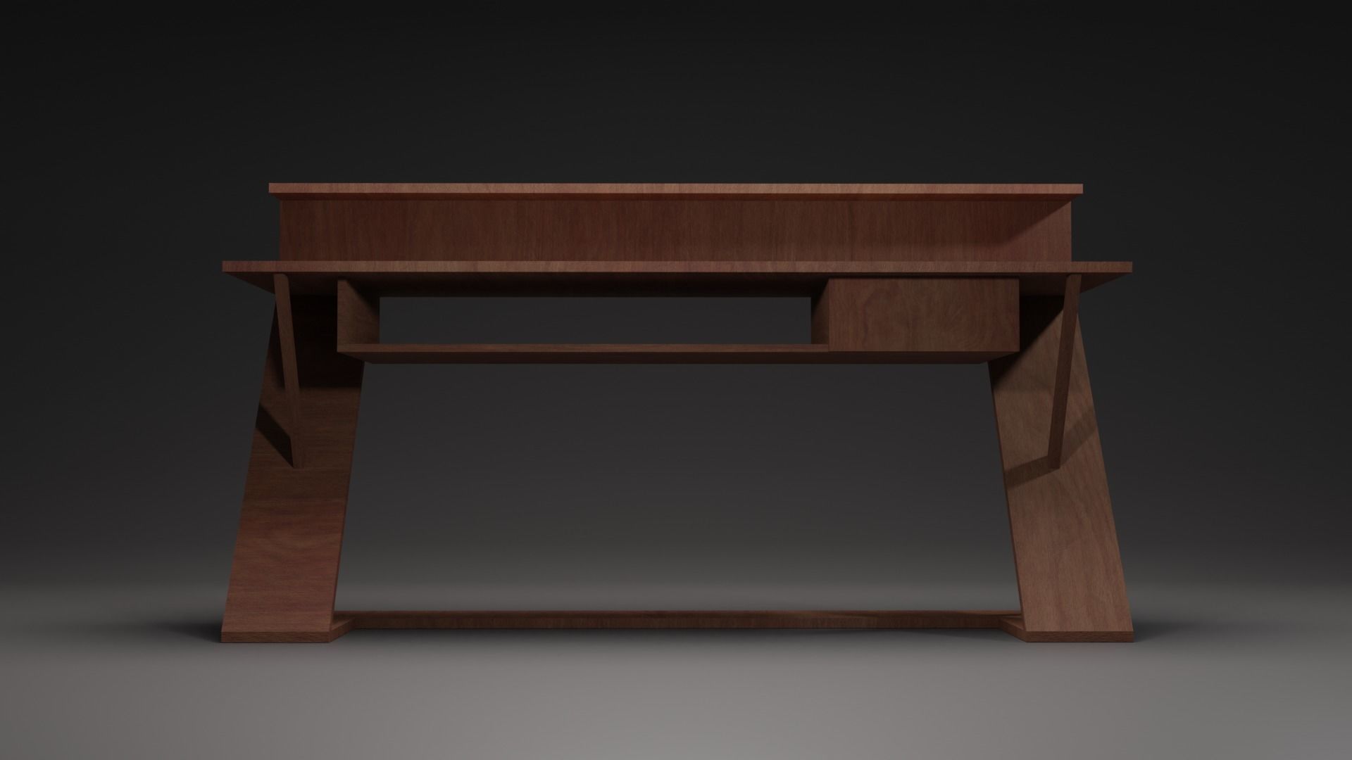 Table desk for living room Free low-poly 3D model_3
