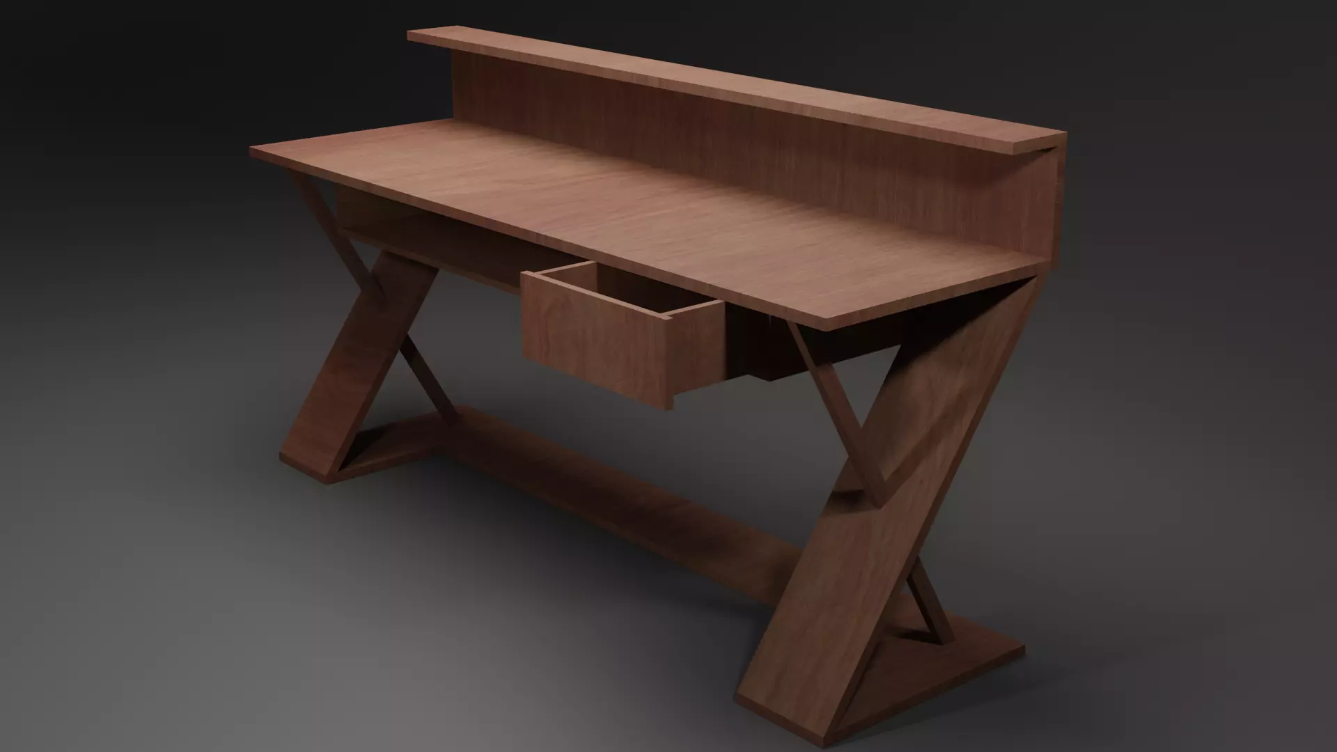 Table desk for living room Free low-poly 3D model_0
