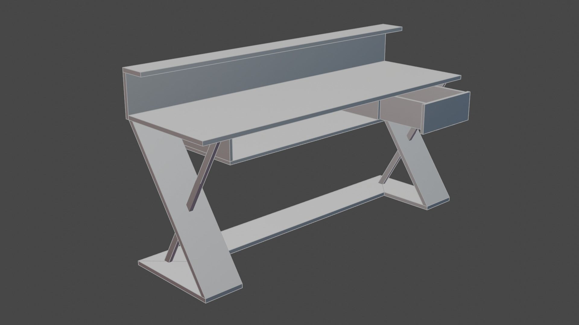 Table desk for living room Free low-poly 3D model_7