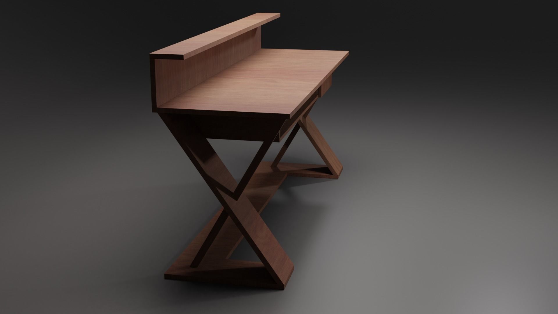 Table desk for living room Free low-poly 3D model_4