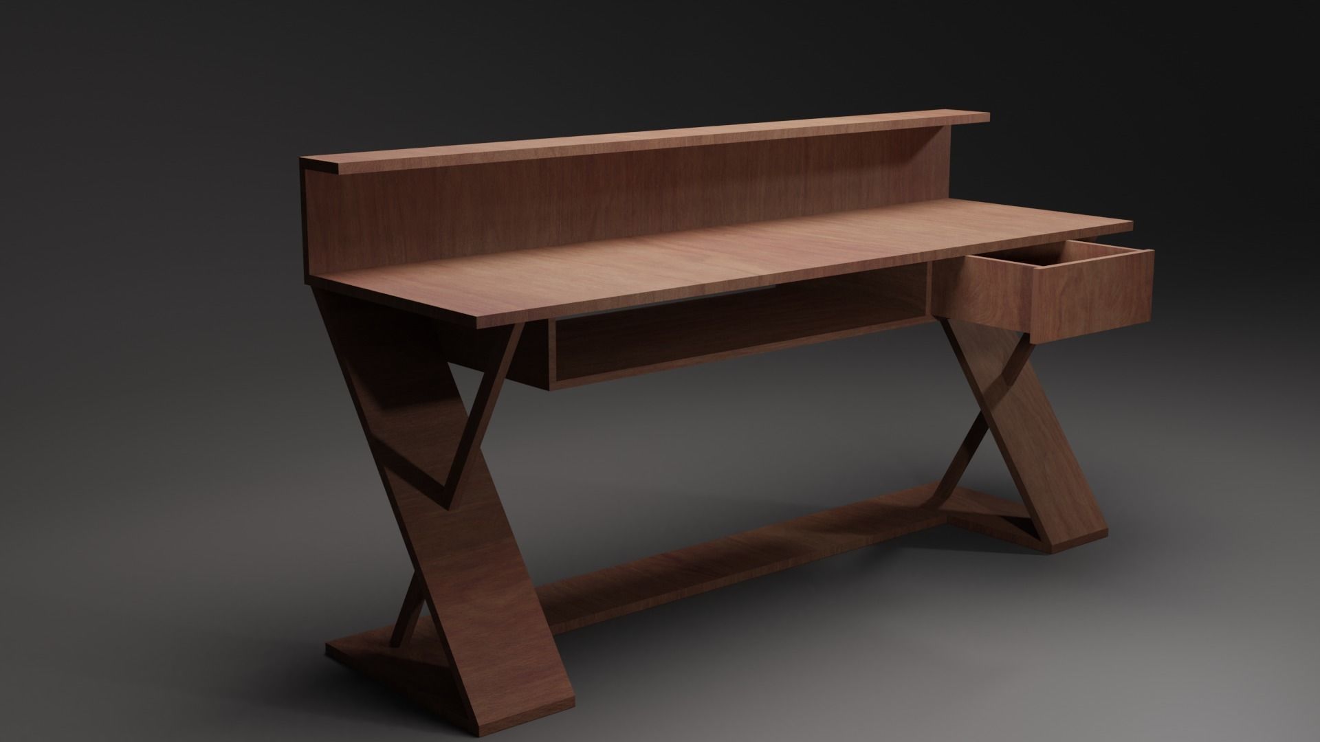 Table desk for living room Free low-poly 3D model_5