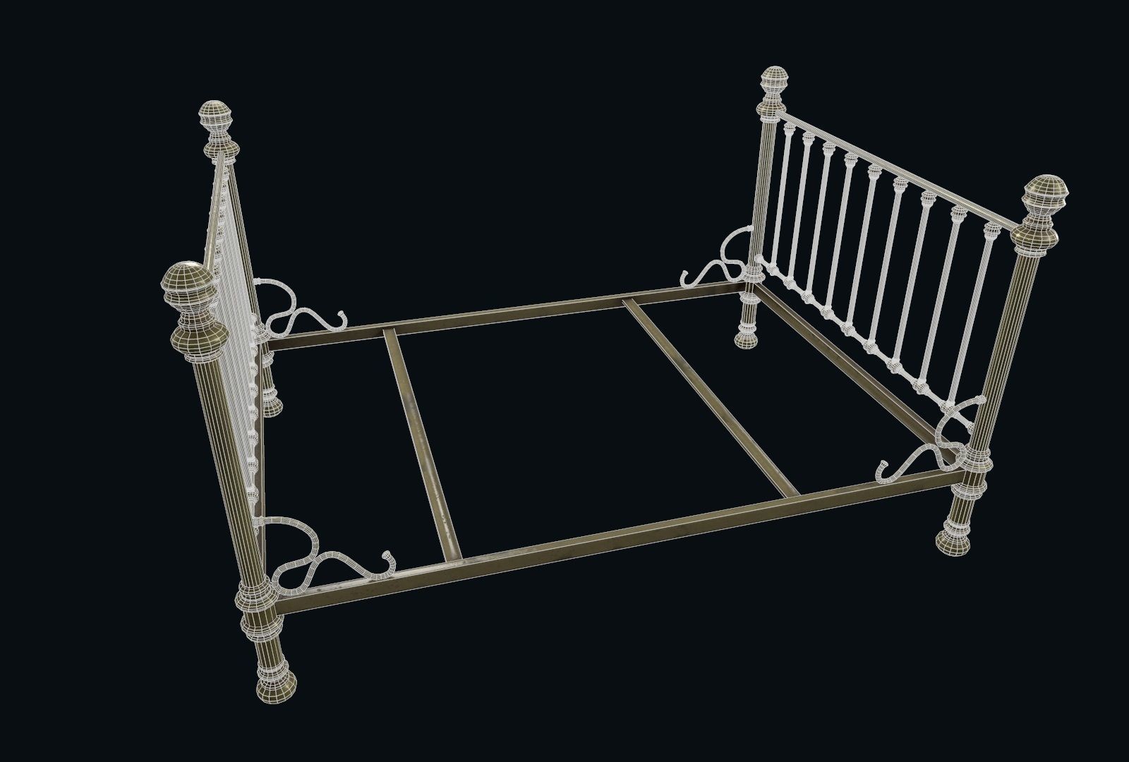 Old bed 3D model_8