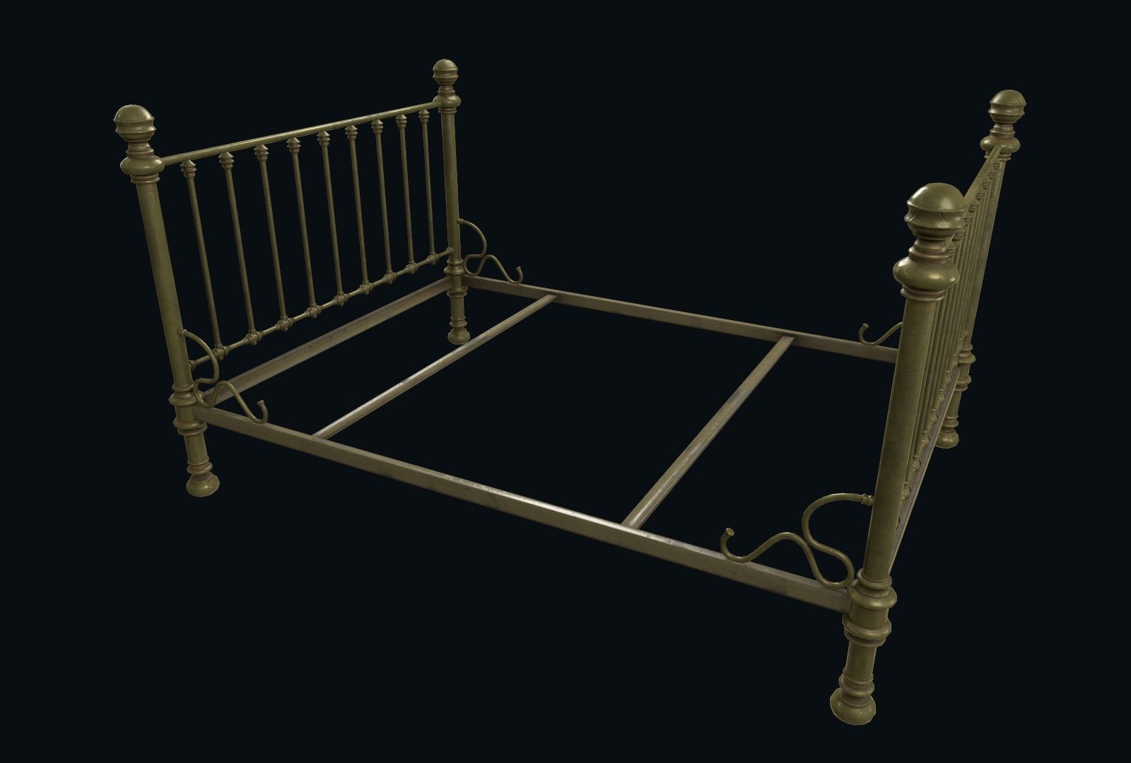 Old bed 3D model_1