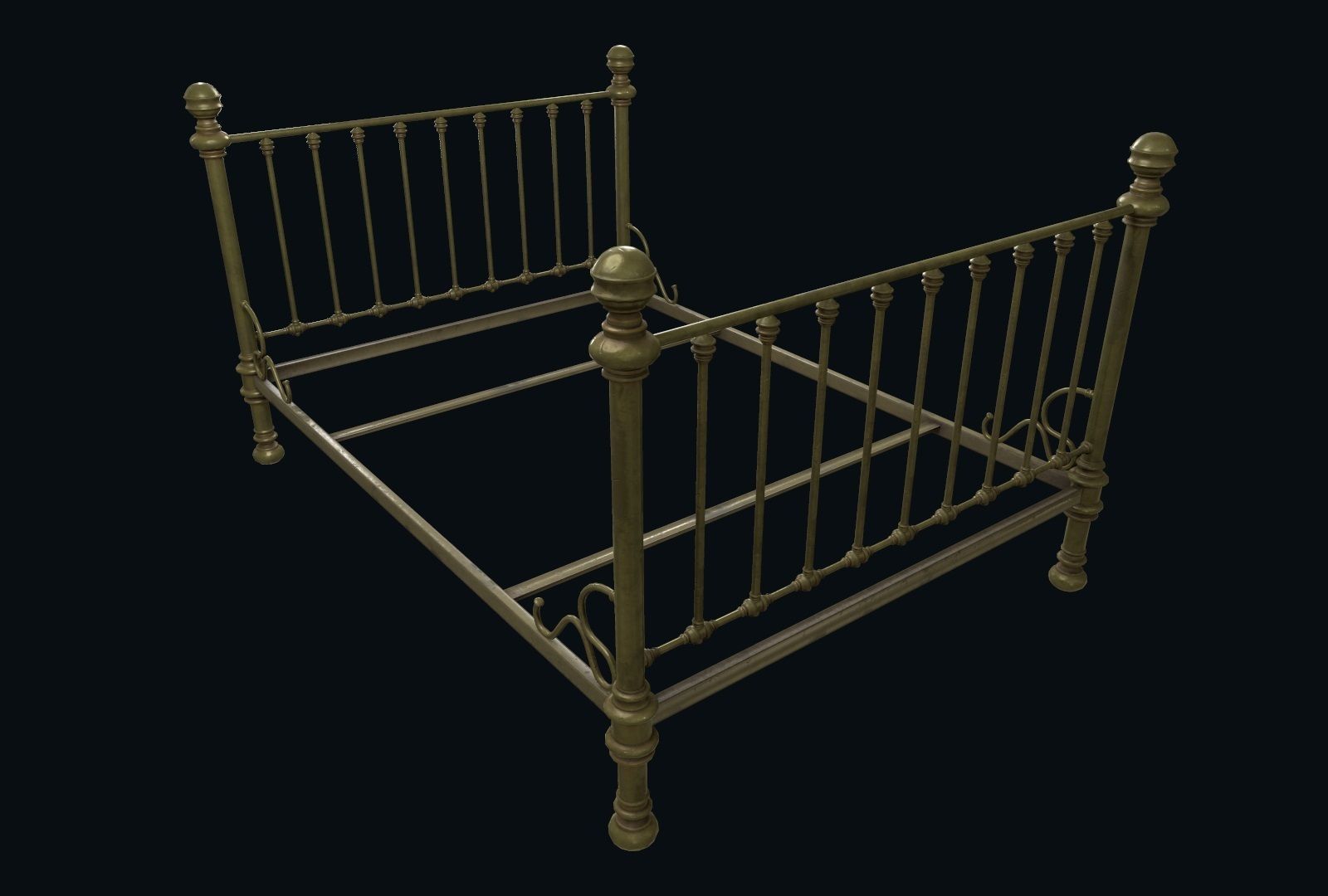 Old bed 3D model_4