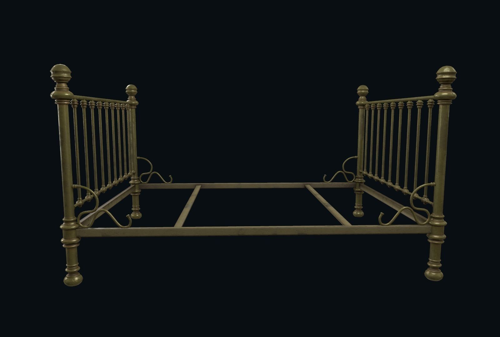 Old bed 3D model_6