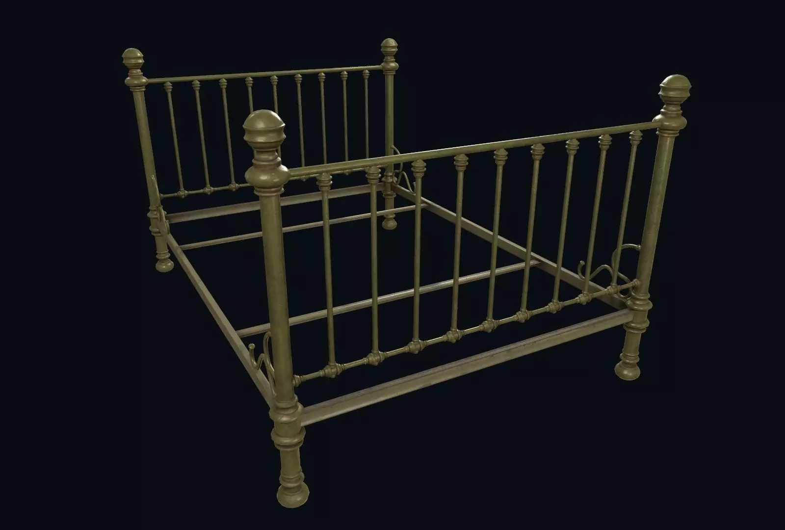 Old bed 3D model_0
