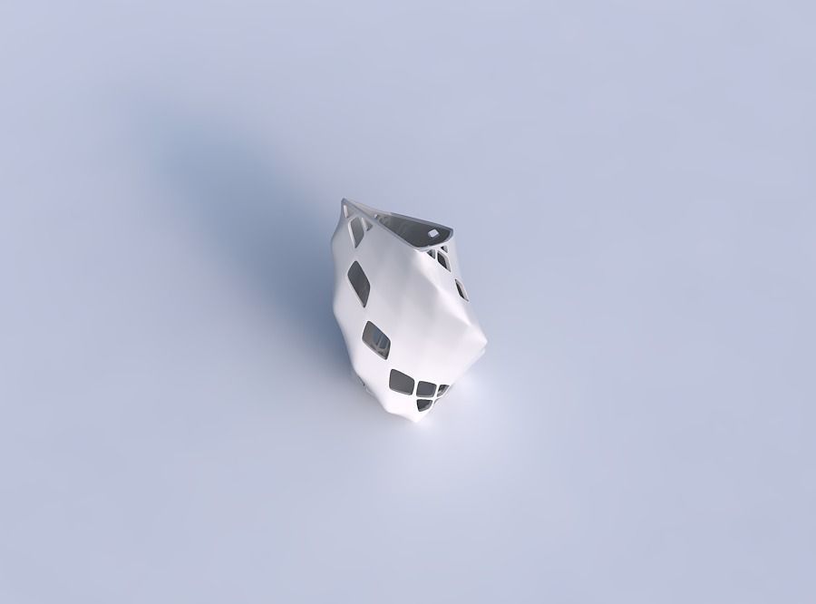 Vase twisted bent quadratic with diagonal grid lattice 2 3D print model_1