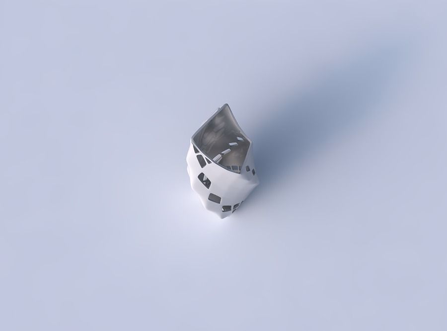 Vase twisted bent quadratic with diagonal grid lattice 2 3D print model_2