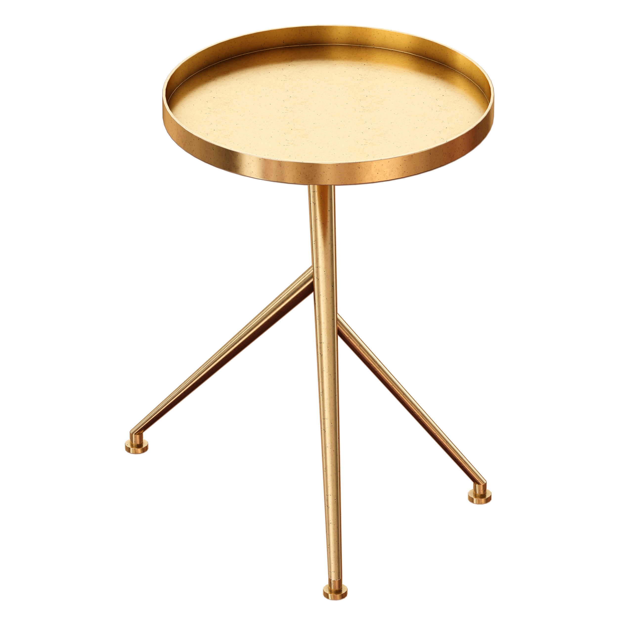 Cecilia Raw Brass Metal Accent Table Crate and Barrel 3D model_2