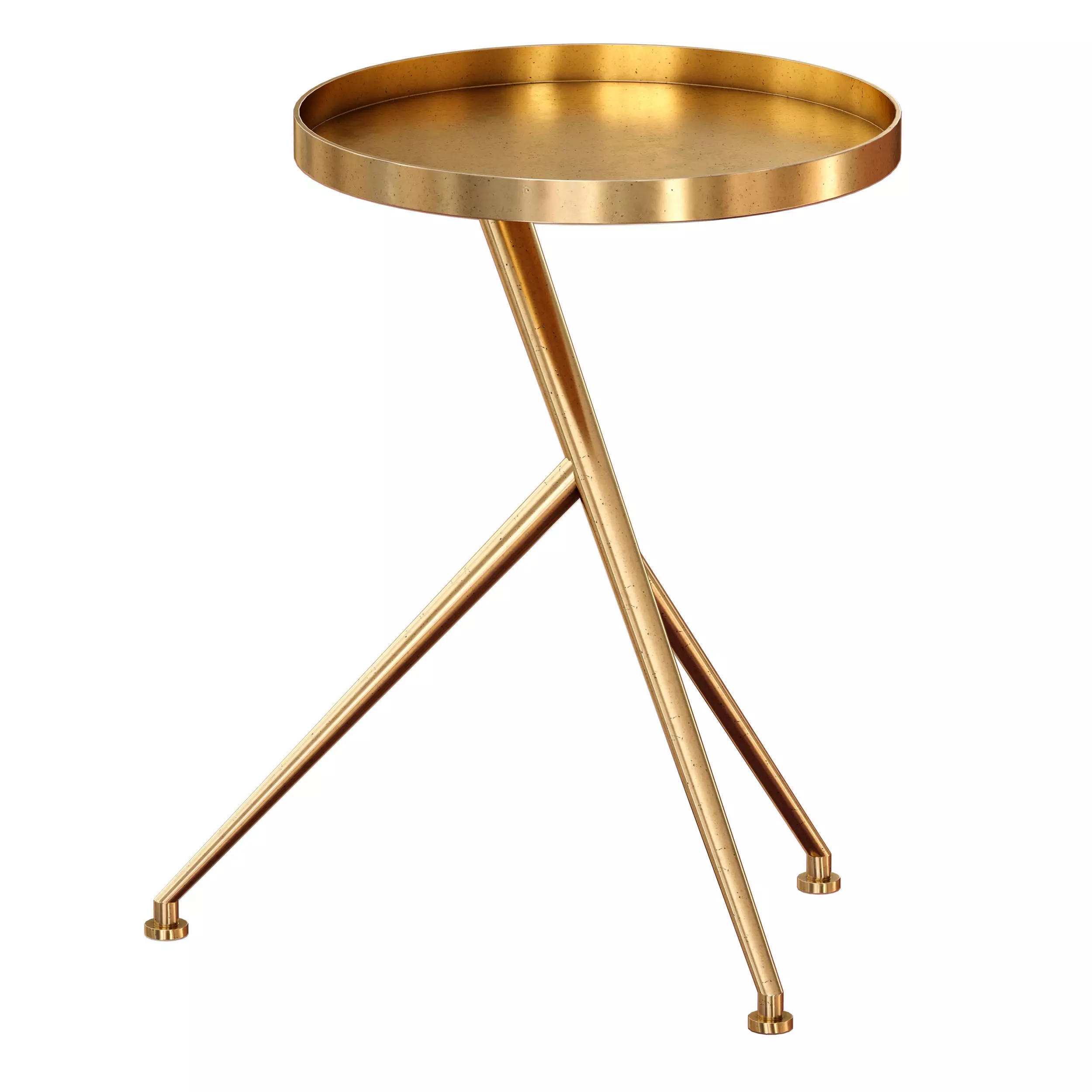 Cecilia Raw Brass Metal Accent Table Crate and Barrel 3D model_0