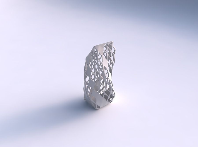 Vase twisted bent quadratic with diagonal grid lattice 3