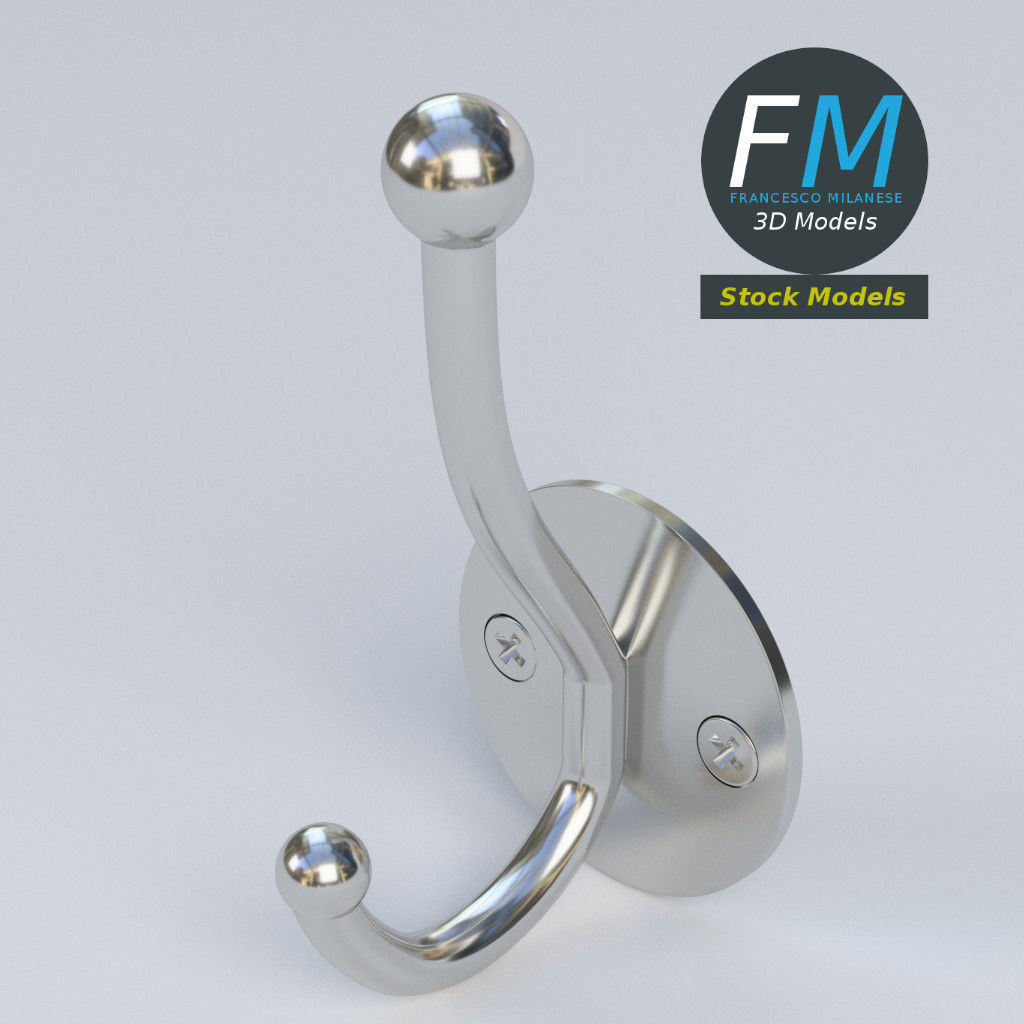 Coat hook 1 3D model_2