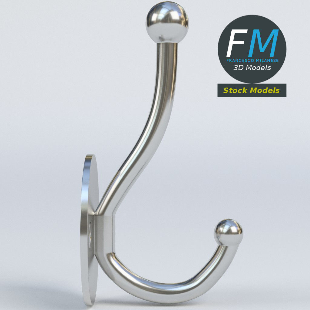 Coat hook 1 3D model_4