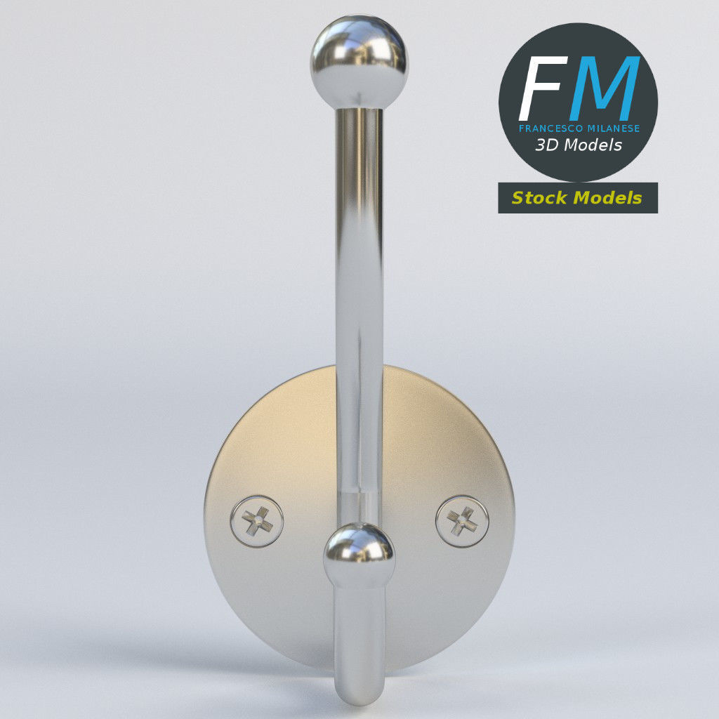 Coat hook 1 3D model_3