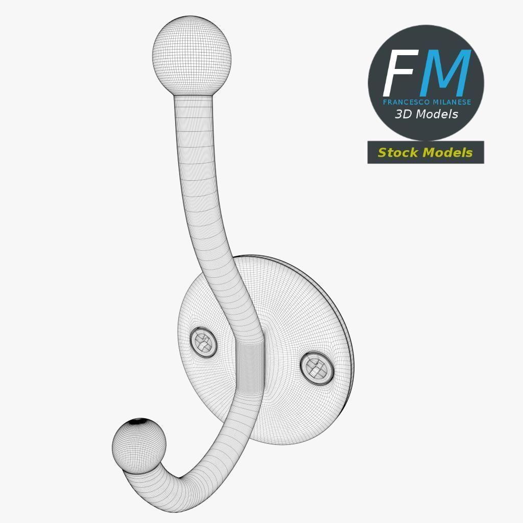 Coat hook 1 3D model_7