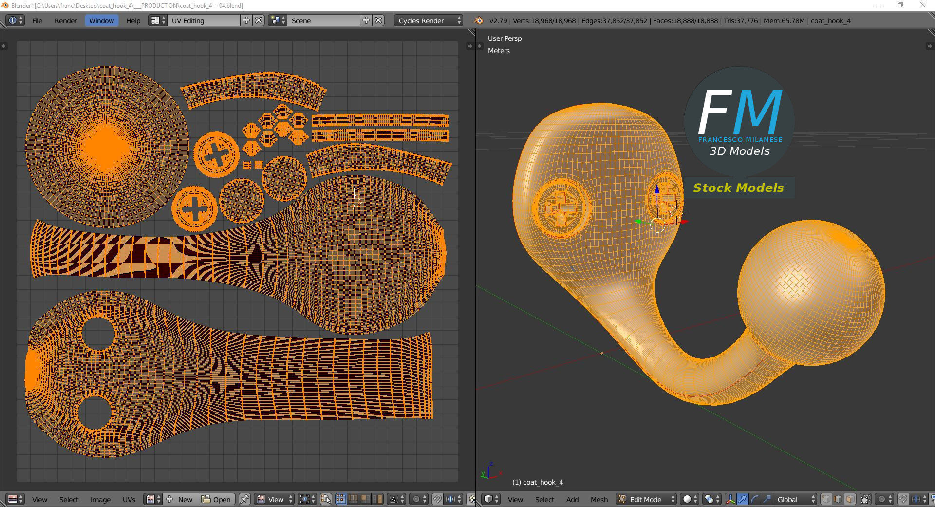 Coat hook 4 3D model_10